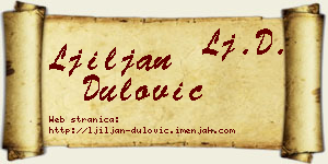 Ljiljan Dulović vizit kartica